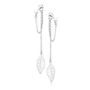 Cercei cu lantisor de argint frunza DiAmanti Z1762E-DIA (Argint 925‰ 1,3 g.)